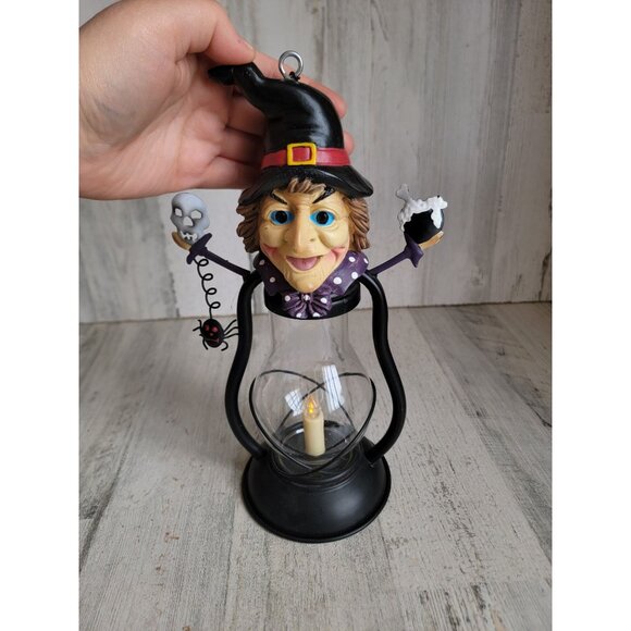 Unique witch solar powered hanging candle lantern Halloween home‎ decor - Picture 2 of 8